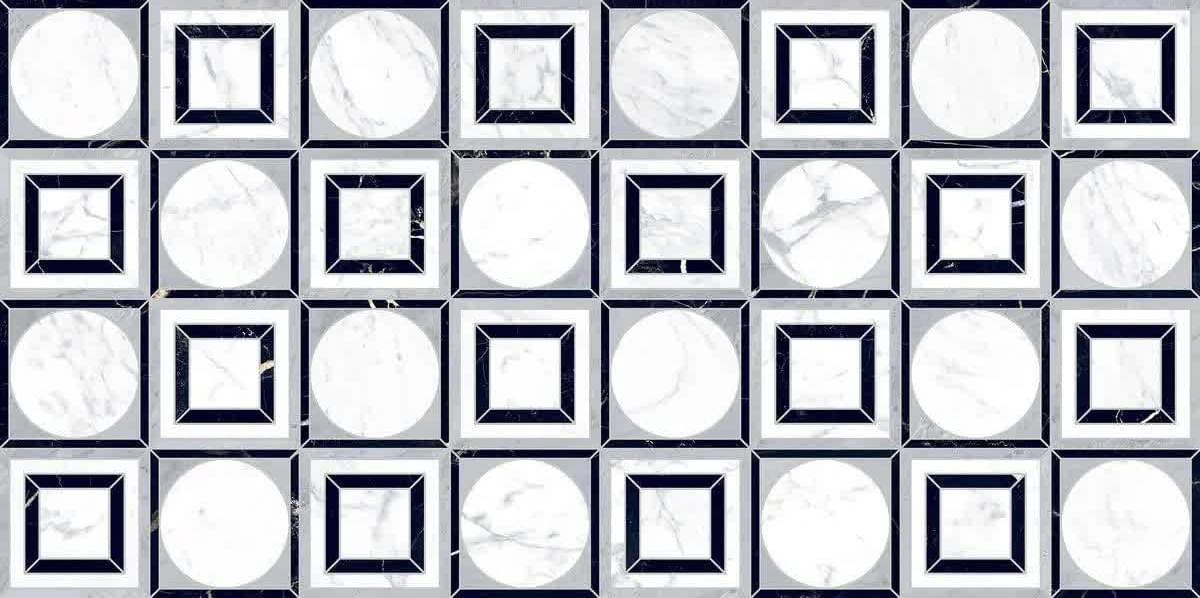 Плитка Edimax Reve Dec Circles Carres 60x120 см, поверхность матовая, рельефная
