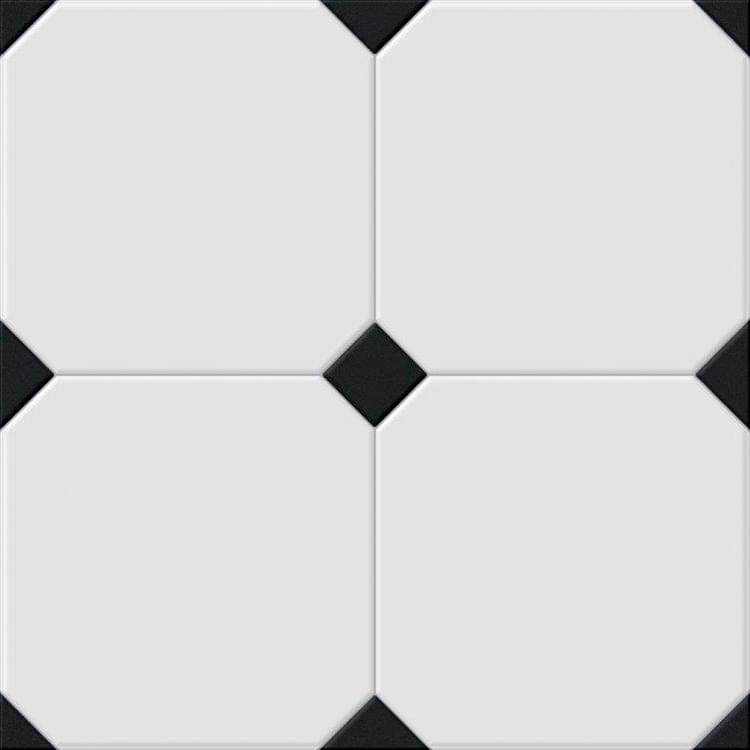 Плитка El Molino Betera Black-White Satin 33.3x33.3 см, поверхность полуматовая