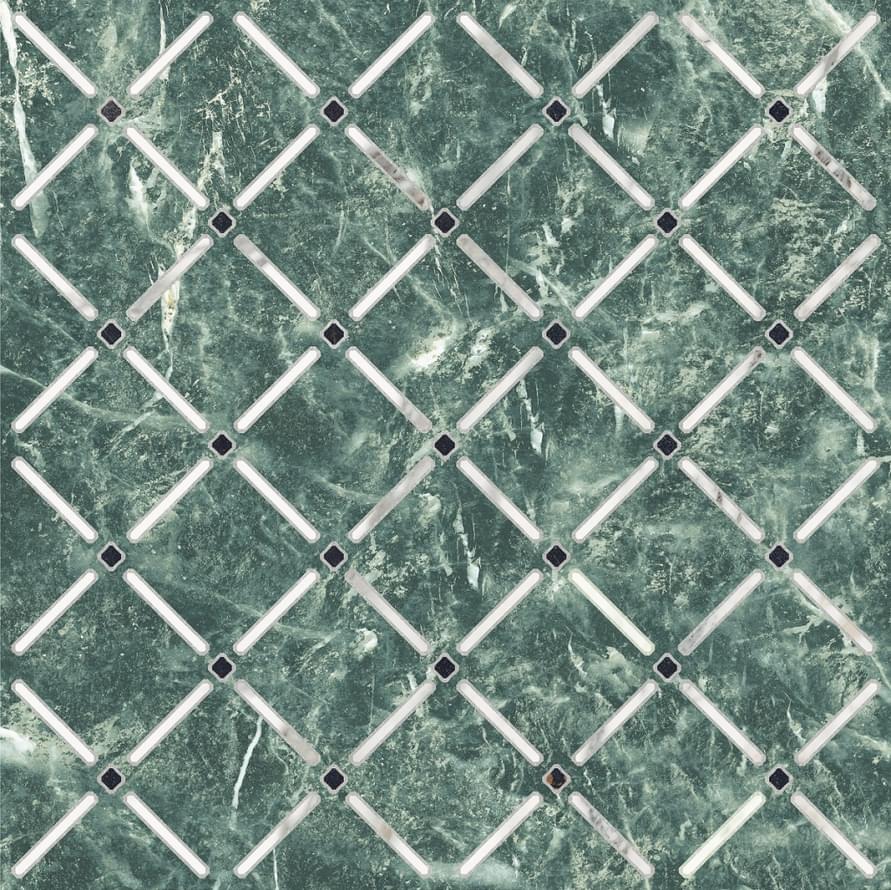 Плитка Elios Dynasty Crown Green 3D Honed 30x30 см, поверхность полуматовая