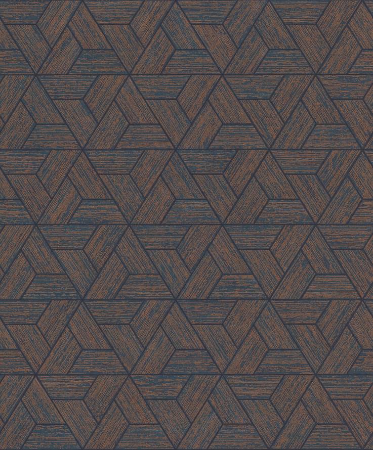 Emil And Hugo Sensai Origami Dark Blue And Copper 10.05м x 53см поверхность