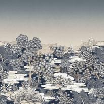 Emil And Hugo Sensai Tokushima Garden Blue Print 3м x 300см поверхность