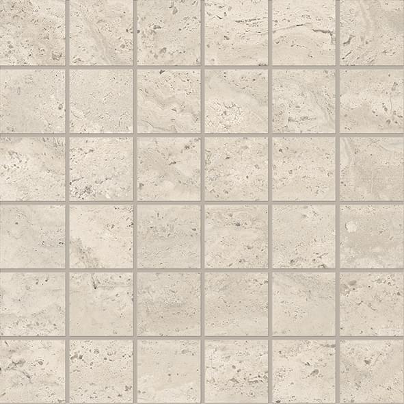 Emil Ceramica Dual Travertine Poro Aperto Mosaico 5x5 Beige Silktech 30x30 см, поверхность матовая