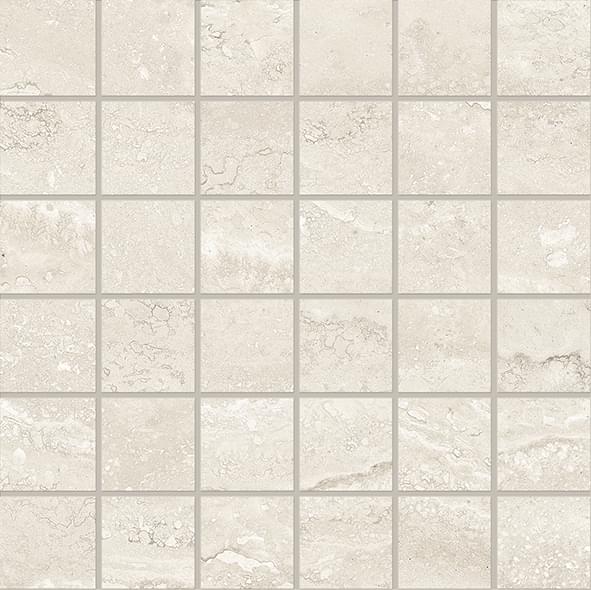 Emil Ceramica Dual Travertine Poro Chiuso Mosaico 5x5 White Silktech 30x30 см, поверхность матовая