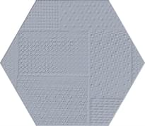 Плитка Emil Ceramica Sixty Esagona Timbro Cielo Silktech 21x18.2 см, поверхность полуматовая, рельефная