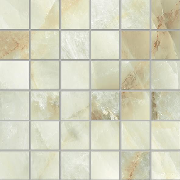 Emil Ceramica Tele Di Marmo Crystal Mosaico 5x5 Extra Light Green Lappato 30x30 см, поверхность полуполированная