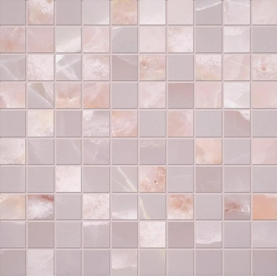 Emil Ceramica Tele Di Marmo Onyx Mosaico 3x3 Pink Lappato 30x30