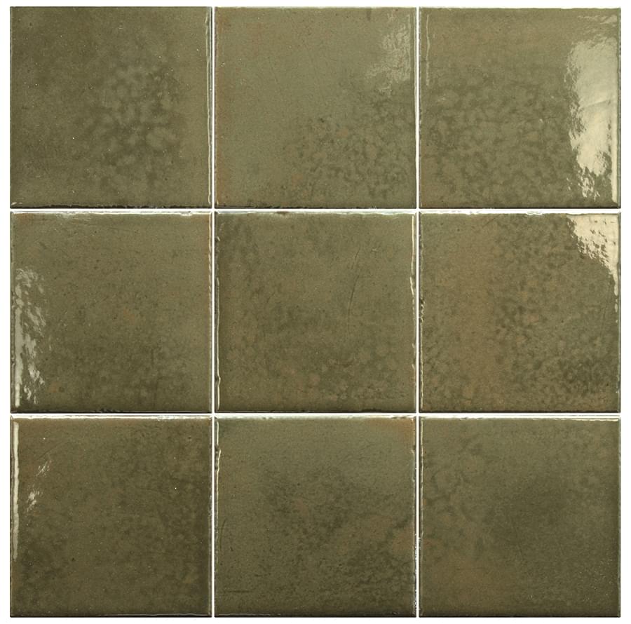 Плитка Equipe Bohemian Bronze Green 10x10 см, поверхность глянец