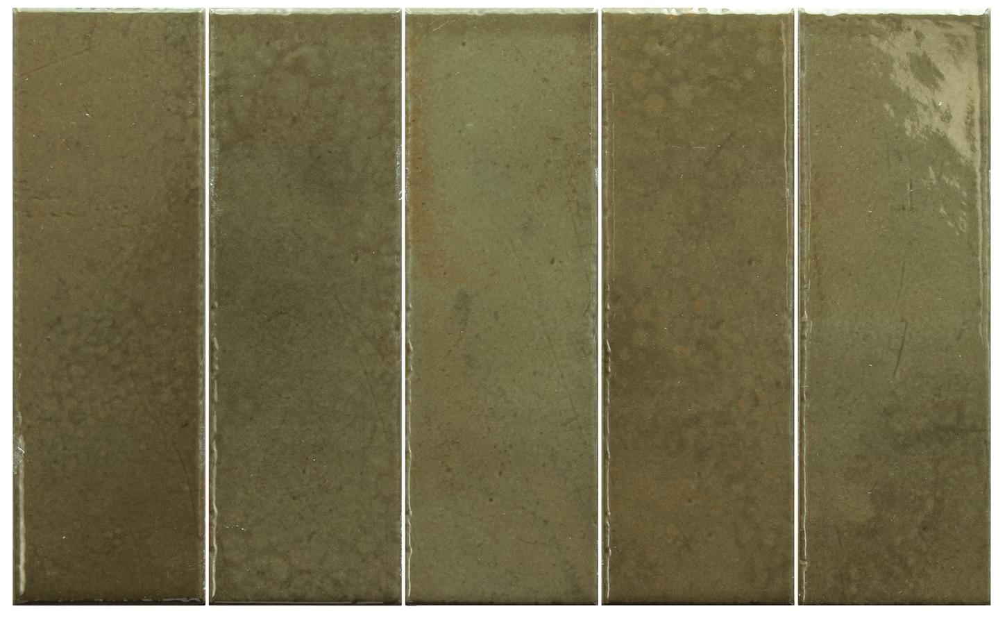 Плитка Equipe Bohemian Bronze Green 6x18.6 см, поверхность глянец