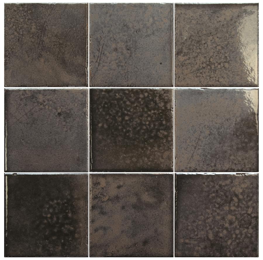 Плитка Equipe Bohemian Charcoal 10x10 см, поверхность глянец