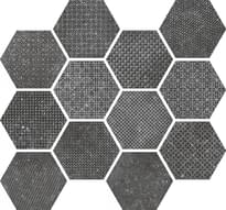 Плитка Equipe Coralstone Hexagon Melange Black 29.2x25.4 см, поверхность матовая