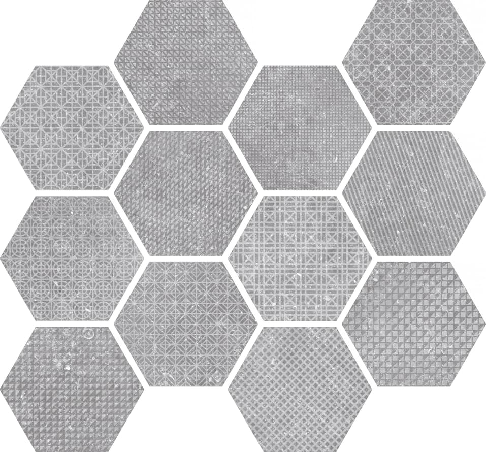 Equipe Coralstone Hexagon Melange Grey Antislip 29.2x25.4