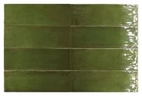 Плитка Equipe Fango Green Gloss 5x15 см, поверхность глянец