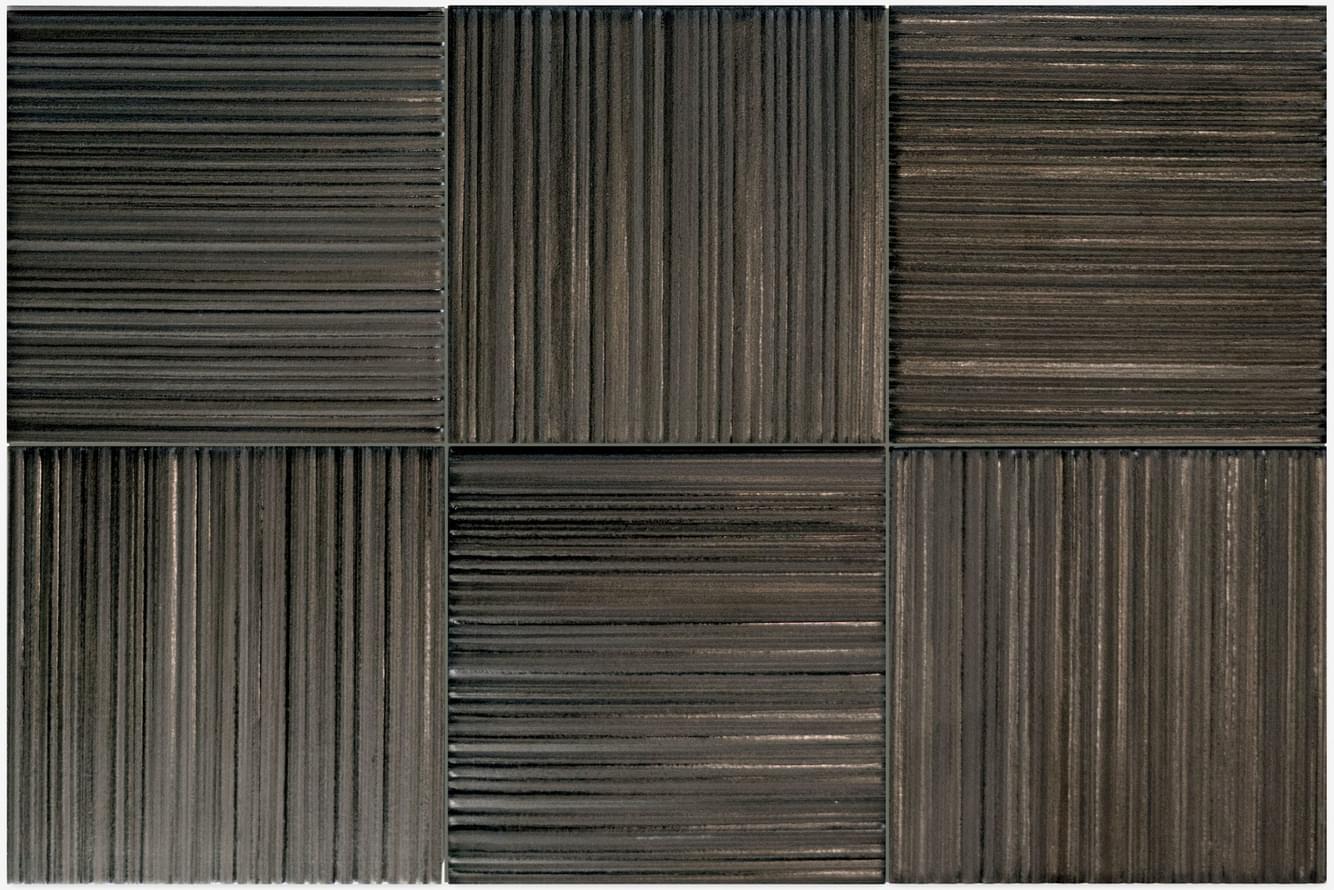 Плитка Equipe Hikari Ebony Decor 10x10 см, поверхность матовая