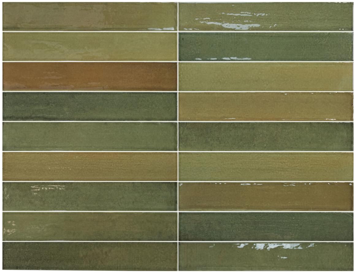 Плитка Equipe Isola Moss 5x30 см, поверхность глянец