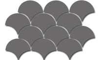 Плитка Equipe Scale Fan Mosaic Dark Grey 30x43 см, поверхность глянец