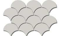 Плитка Equipe Scale Fan Mosaic Light Grey 30x43 см, поверхность глянец