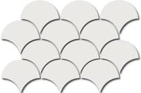 Плитка Equipe Scale Fan Mosaic White 30x43 см, поверхность глянец