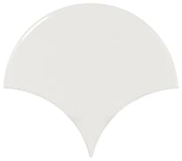 Плитка Equipe Scale Fan White 10.6x12 см, поверхность глянец