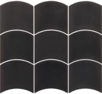 Плитка Equipe Wave Black 12x12 см, поверхность глянец