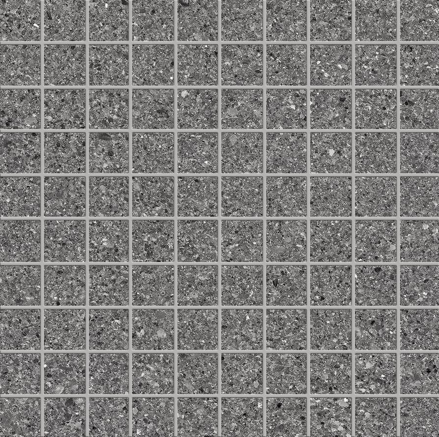 Ergon Grain Stone Mosaico 3x3 Fine Grain Dark Lappato 30x30