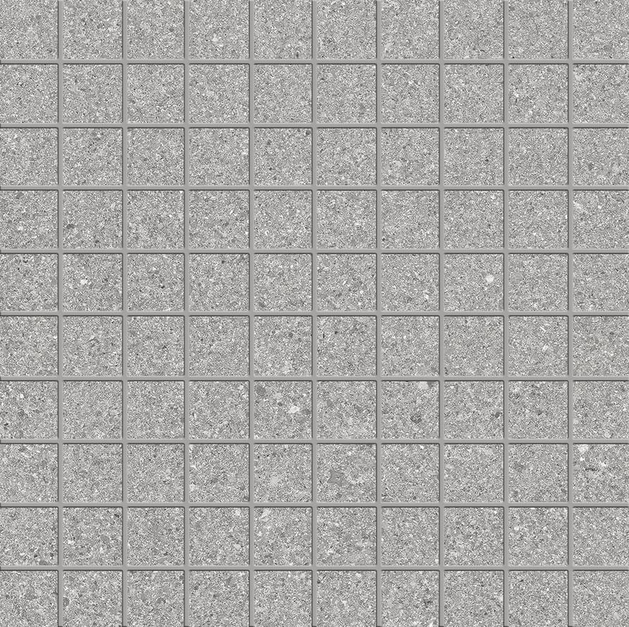 Ergon Grain Stone Mosaico 3x3 Fine Grain Grey Lappato 30x30