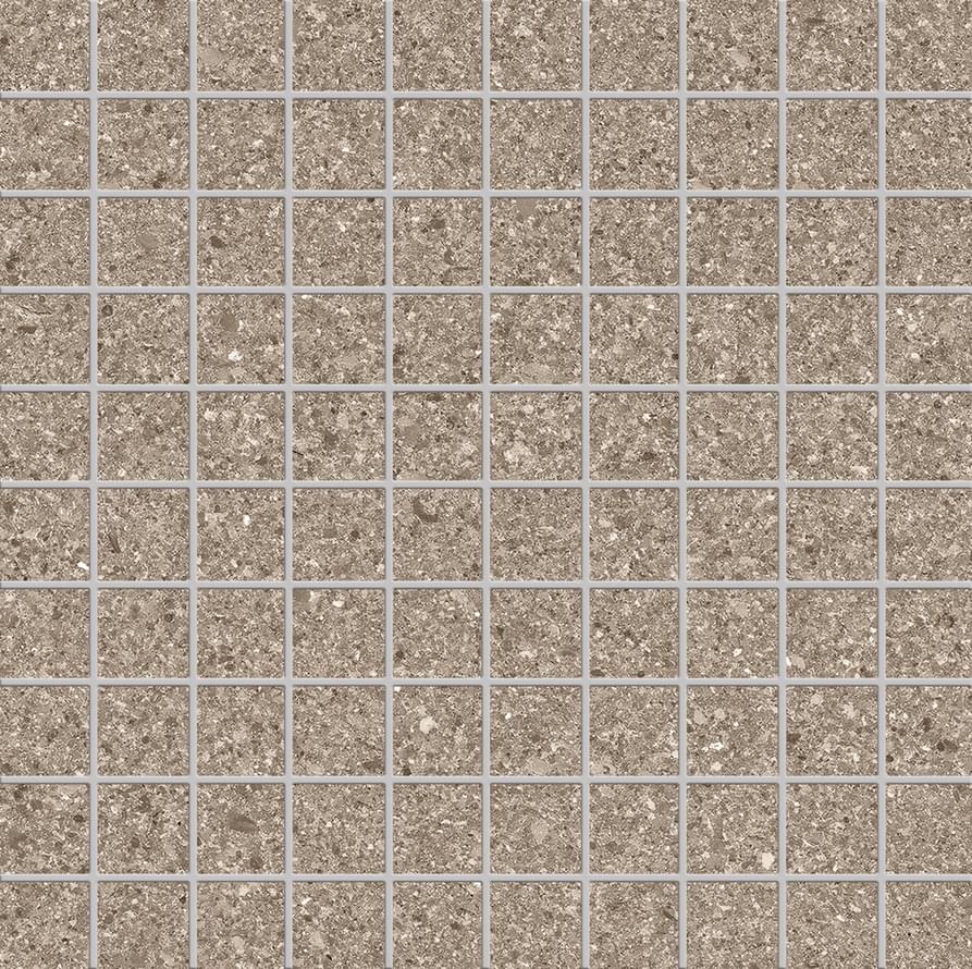 Ergon Grain Stone Mosaico 3x3 Fine Grain Taupe Lappato 30x30