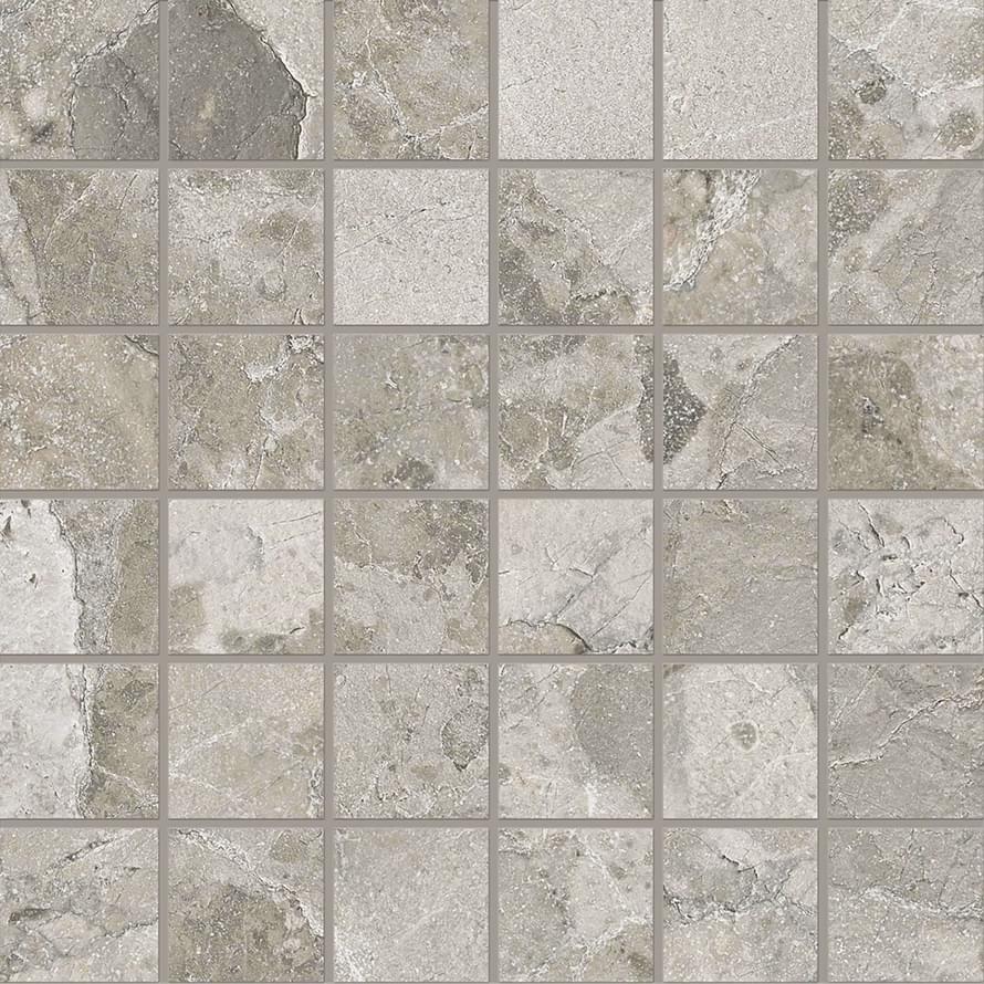 Ergon Matera Stone Mosaico 50x50 Dark Grey Silktech 30x30