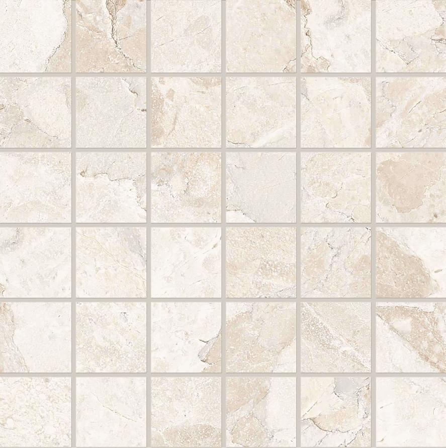 Ergon Matera Stone Mosaico 50x50 White Silktech 30x30