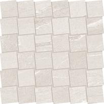 Плитка Ergon Stone Talk Mosaico Dado Martellata White Naturale 30x30 см, поверхность матовая, рельефная