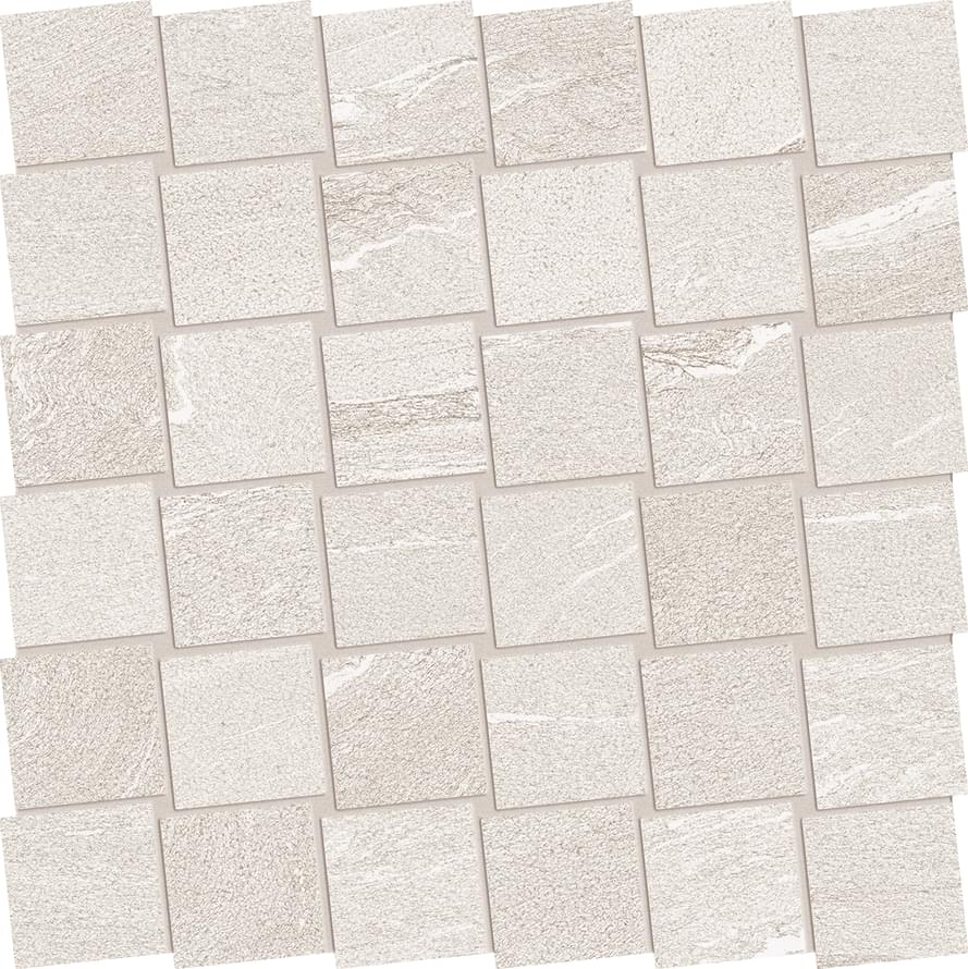 Ergon Stone Talk Mosaico Dado Martellata White Naturale 30x30