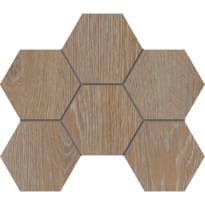 Плитка Estima Kraft Wood Мозаика KW01 Hexagon 25x28.5 см, поверхность матовая, рельефная