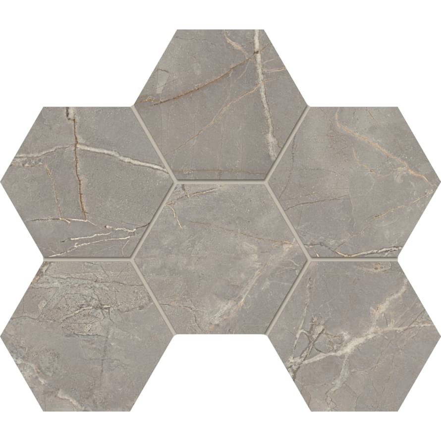Плитка Estima Бернини Grey Hex Matt 25x28.5 см, поверхность матовая