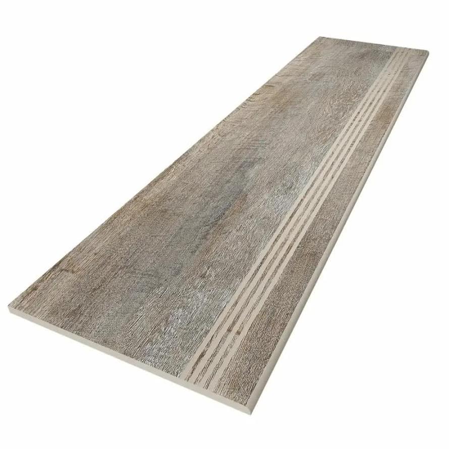 Плитка Estima Бригантина Ступень BG00 с насечками 30x120 см, поверхность матовая