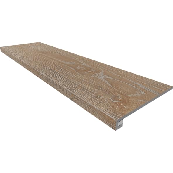Плитка Estima Крафт Вуд Комплект Ступень KW01 Подступенок 33x120 см, поверхность матовая, рельефная