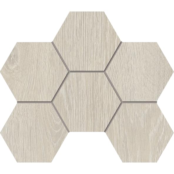 Плитка Estima Крафт Вуд Мозаика KW00 Hexagon 25x28.5 см, поверхность матовая, рельефная
