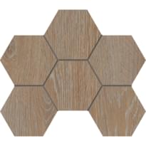 Плитка Estima Крафт Вуд Мозаика KW01 Hexagon 25x28.5 см, поверхность матовая, рельефная