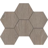Плитка Estima Крафт Вуд Мозаика KW02 Hexagon 25x28.5 см, поверхность матовая, рельефная