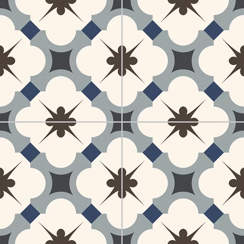Плитка Etili Seramik Grace Blue Pre-Cut 45x45 см, поверхность матовая