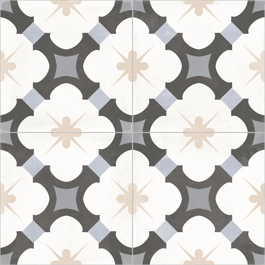 Плитка Etili Seramik Grace Midnight Pre-Cut 45x45 см, поверхность матовая