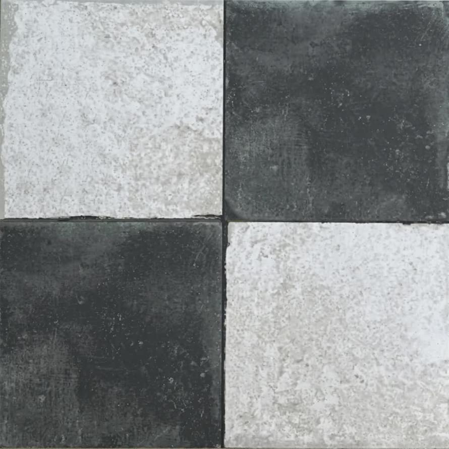 Плитка Etili Seramik Scintilla Chess Black Pre-Cut 45x45 см, поверхность матовая