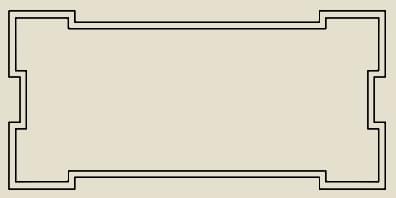 Плитка Etruria Art Deco Beige Frame C 12.5x25 см, поверхность глянец