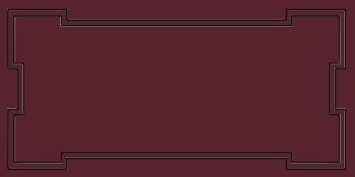 Плитка Etruria Art Deco Burgundy Frame C 12.5x25 см, поверхность глянец