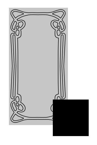 Плитка Etruria Art Deco Dark Frame E 12.5x25 см, поверхность глянец