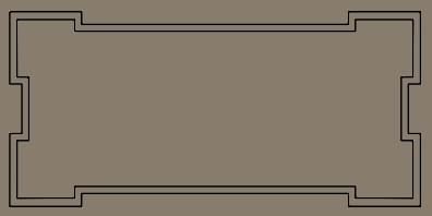 Плитка Etruria Art Deco Deep Chestnut Frame C 12.5x25 см, поверхность глянец