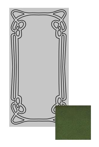 Плитка Etruria Art Deco Emerald Green Craquele Frame E 12.5x25 см, поверхность глянец