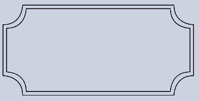 Плитка Etruria Art Deco Light Blue Frame B 12.5x25 см, поверхность глянец