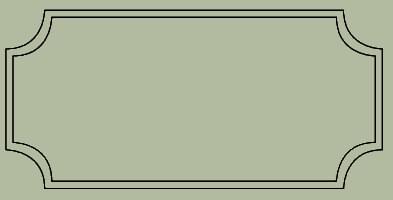 Плитка Etruria Art Deco Moss Green Frame B 12.5x25 см, поверхность глянец