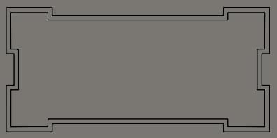 Плитка Etruria Art Deco Slate Gray Frame C 12.5x25 см, поверхность глянец