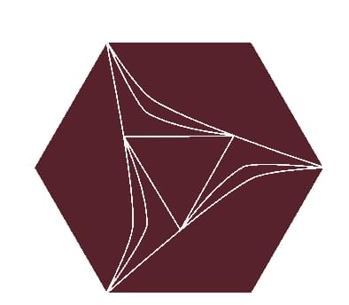 Плитка Etruria Concetto Spaziale Esagono Burgundy 16x18.5 см, поверхность глянец