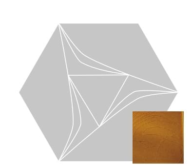 Плитка Etruria Concetto Spaziale Esagono Caramel Craquee 16x18.5 см, поверхность глянец